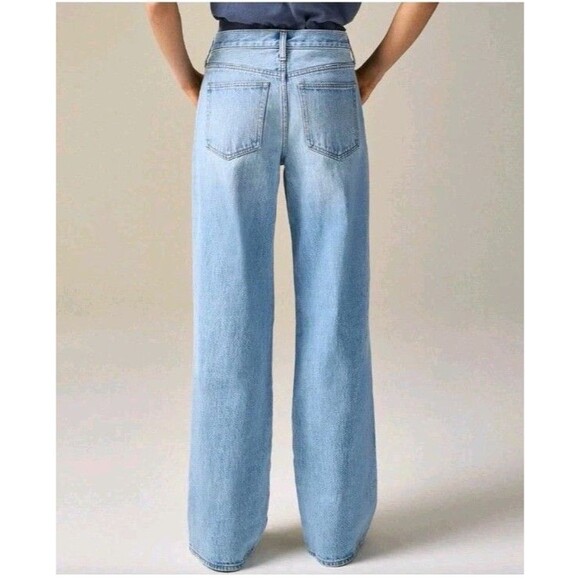 J.Crew '84 Rise Wide Leg Denim Jeans In Synniva Wash CH959 $148 Size 30P NWT - Picture 2 of 12